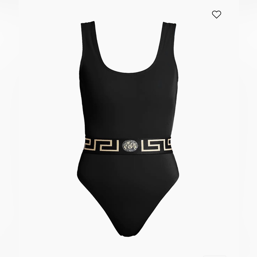 Versace Black Swimsuit with Gold Detailing